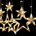 thumbnail image 2 of DYstyle LED Star Curtain String Light 12 Stars Window Hanging Lighting with Tail Plug for Wedding Christmas Holiday Party Decor, 2 of 6
