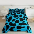 thumbnail image 2 of jejeloiu Chic Cheetah Print Bedding Comforter Set,Modern Minimalist Desgin Twin Comforter Sets,Black Blue Bedding Set For Men Women,Breathable Home Decor Reversible,2pcs, 2 of 8