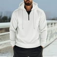 thumbnail image 2 of fatyb Men's Hoodies Pullover Quarter Zip Hooded Sweatshirts Long Sleeve Comfy Hoodies with Drawstring, 2 of 6