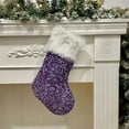 thumbnail image 5 of Kbndieu Christmas Stockings, White Plush Cuff Purple Glitter Christmas Stockings for Mantels, Fireplace, Christmas Tree Decorations, Christmas Gifts, 5 of 6