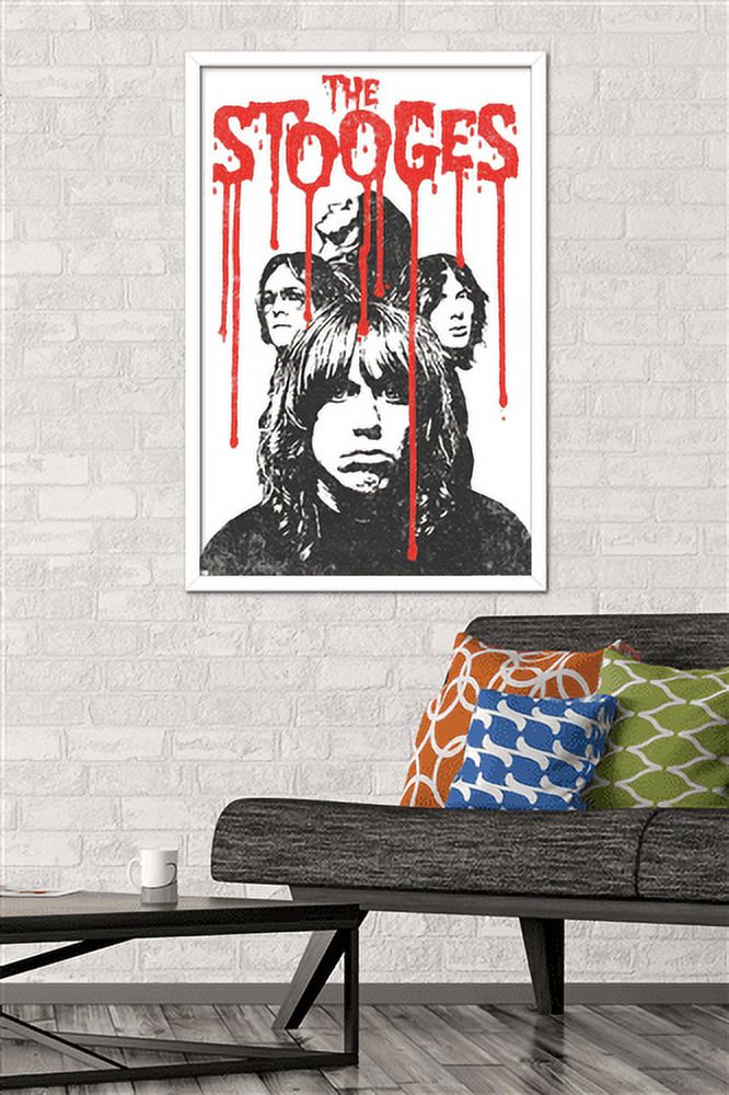 The Stooges - Bleeding Logo Wall Poster, 22.375" x 34", Framed
