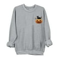 thumbnail image 2 of Womens Sweatshirts Halloween Printed Round Neck Long Sleeved Sweatshirts,Tops for Women Gray, 2 of 4