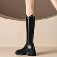 thumbnail image 4 of Deago Knee High Boots for Women Chunky Block Heel Round Toe Tall Boots Back Zipper Long Boots, 4 of 9