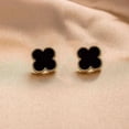 thumbnail image 1 of Pendientes grandes de cuatro hojas con forma de hierba, diseño de nicho, versátiles, de alta calidad, ligeros, de lujo, elegantes, sencillos y dulces, 1 of 4