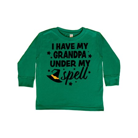 

Inktastic I Have My Grandpa Under My Spell with Cute Witch Hat Gift Toddler Boy or Toddler Girl Long Sleeve T-Shirt