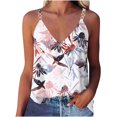 thumbnail image 1 of Camiseta con estampado informal para mujer, cuello en V, moda, sin mangas, blusa con tirantes Fridja  qr6005, 1 of 8