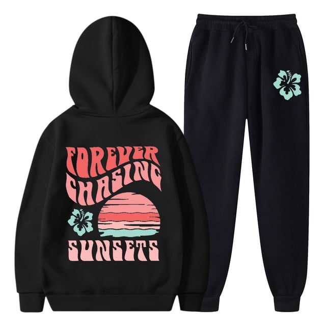 OJinShaWanO Womens Cargo Sweatpants Womens Two Piece Outfits Sets Hoodie Sweatshirt and Long Sweatpants Jogger Workout Set Fall Tracksuit Sweatsuits 5232