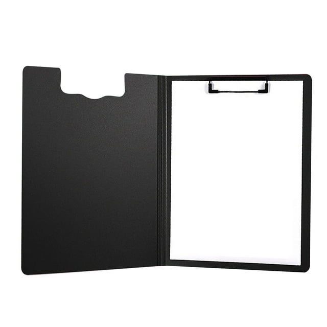 A4 Clipboard Folder, Simple Straight Grain Hold 100 Sheets Clipboard Folder Three Layers Foaming For Home Black,Grey,White