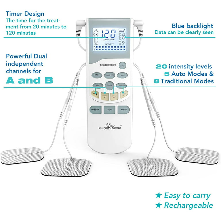 Wireless TENS Unit Muscle Stimulator: EasyHome Back Pain Relief