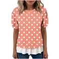 thumbnail image 6 of Fewfanhot Womens Tops Puff Sleeve Crewneck T Shirts Dressy Casual Blouses Spring Outfits Fashion Clothes, 6 of 7