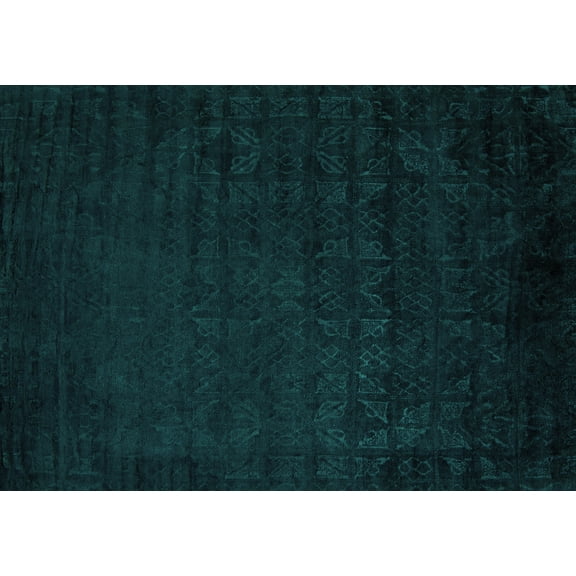 Ahgly Company Indoor Rectangle Abstract Turquoise Blue Modern Area Rugs, 5' x 7'