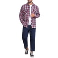 thumbnail image 2 of Camisa de hombre de ajuste slim con botones de manga larga a rayas en colores contrastantes con bolsillo S Rojo Marino, 2 of 7