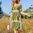 thumbnail image 4 of Vestido de manga corta de mi infancia de los años 70, vestido de verano para mujer , vestidos de fiesta para mujer, vestidos para ocasiones oficiales., 4 of 7