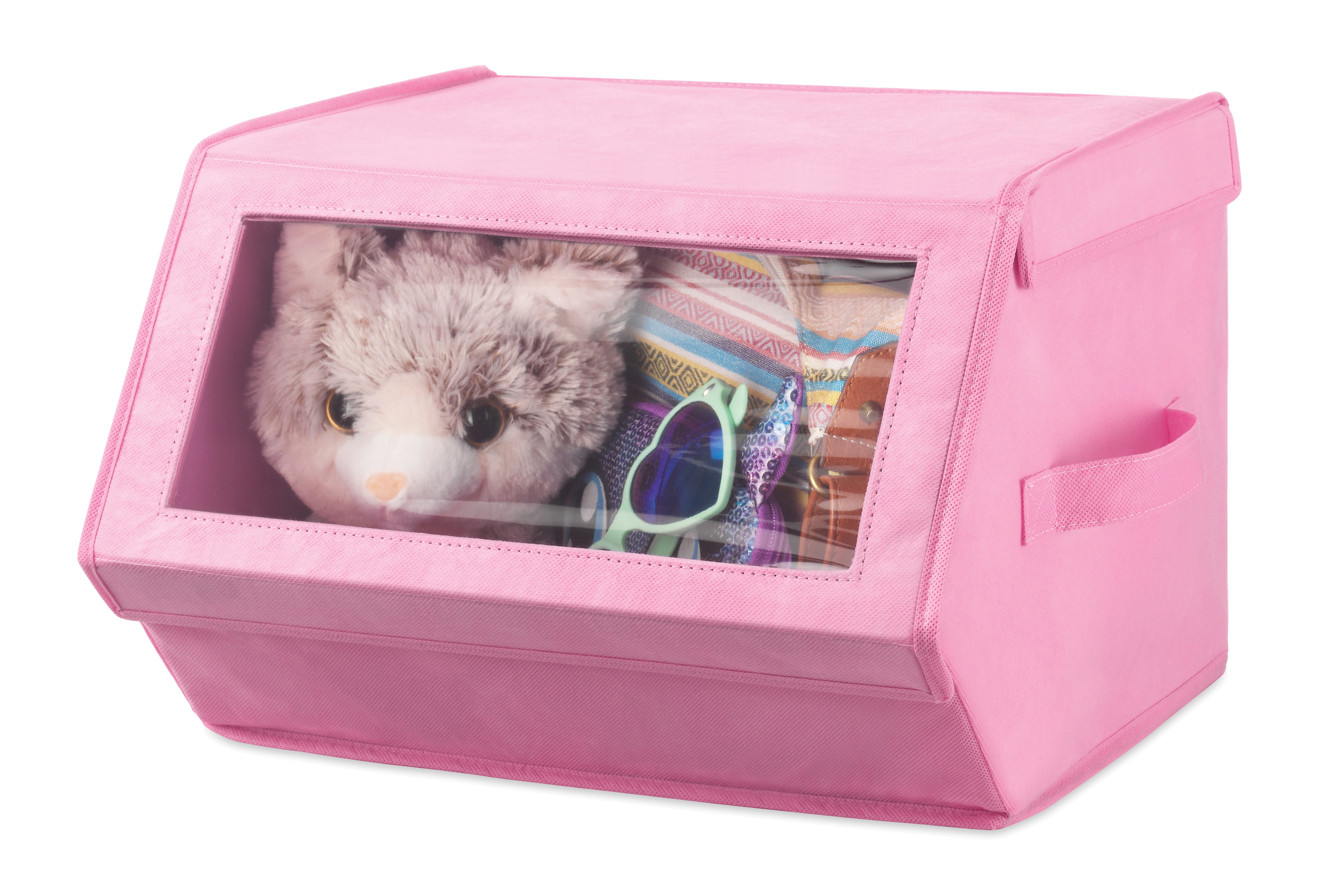 Whitmor Stackable Window Storage Box Pink 14" x 15" x 10"