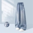 thumbnail image 6 of EnJoCho Girls Wide Leg Jeans Straight Elastic High Waisted Baggy Denim Trousers Washed Loose School Y2𝗄 Bottoms for Junior Kids Girls Wide Leg Denim Pants, 6 of 8