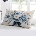 thumbnail image 5 of Blue Spring Floral Throw Pillow Cover 12 x 20 Inch Decorative Pillow Cover Watercolor Summer Flowers Vintage Lumbar Pillowcase Seasonal Rectangle Cushion Case for Couch Sofa Bed Living Room, 5 of 7