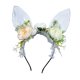 thumbnail image 1 of Diadema con orejas de conejo de Pascua, bonita diadema con orejas, diadema de flores, para disfrazarse. Blanco, 1 of 9