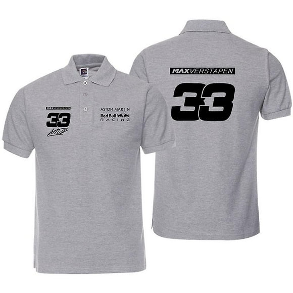 New F1 Red Bull Racing Suit Short-sleeve Aston Martin Polo Shirt Gray Top Summer Men's Clothes Overalls