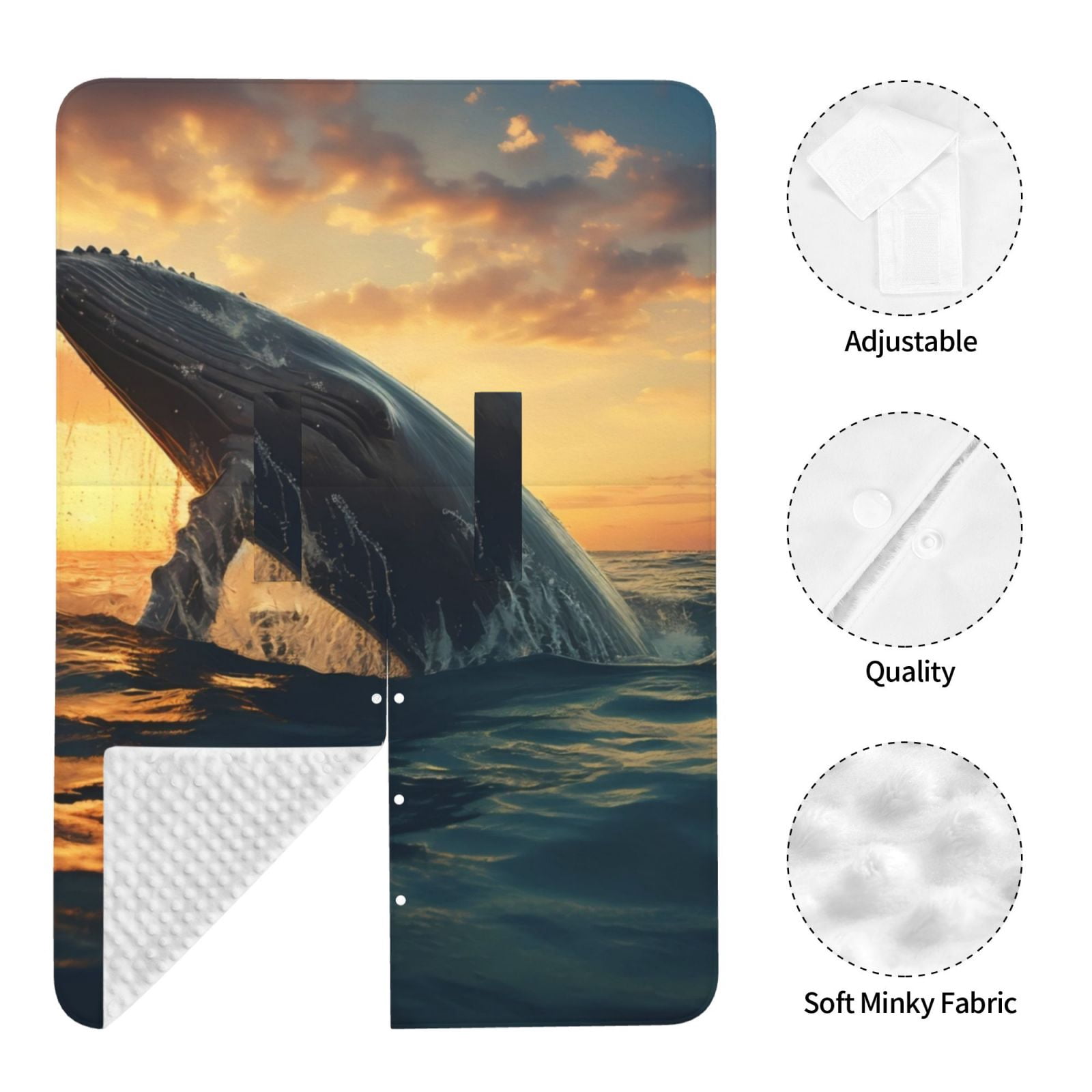 Naloa Sunset Ocean Whale Baby Car Seat Cover, Breathable Baby Carrier Cover, Multiuse Baby Carrier Cover & Nursing Breastfeeding Cover