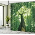 thumbnail image 5 of Ambesonne Nature Shower Curtain, Leaves Tree Branches, 69"Wx70"L, Green Pale Green Brown, 5 of 5