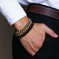 thumbnail image 2 of 7-11" 6/8/10mm Men/Women'​s Handmade Silver Gold Beads Stainless steel Bracelet, 2 of 4