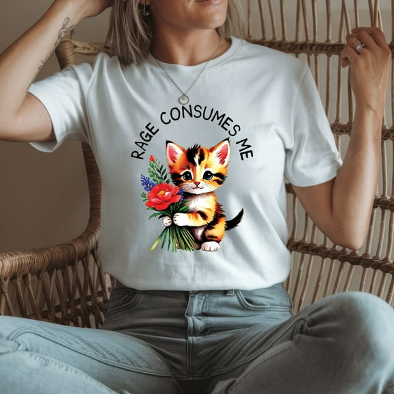 Rage Consumes Me T-Shirt – Funny Weirdcore Cat Meme Shirt, Hilarious Kitten Tee, Retro Sarcastic Outfit, Mental Health Gift