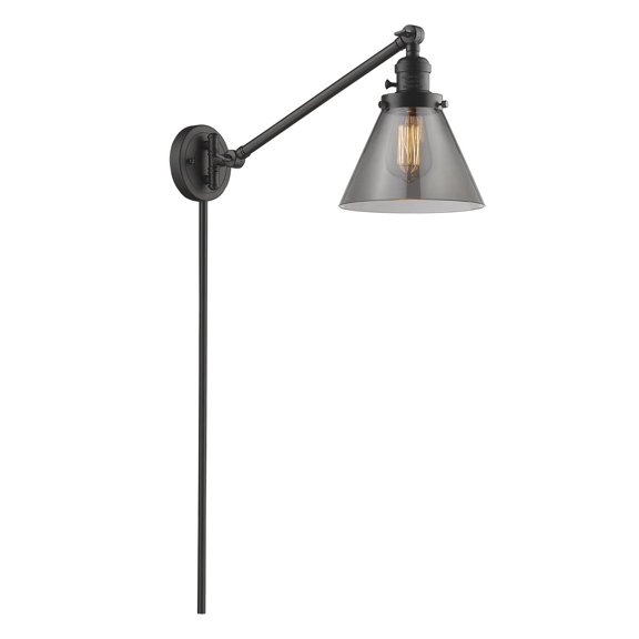 Innovations 1-LT LED Large Cone 8" Swing Arm - Oil Rubbed Bronze - 237-OB-G43-LED