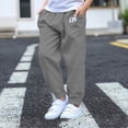 thumbnail image 2 of Generic Boys Joggers Elastic Waist Sweatpants Lightweight Linen Tapered Pants/Causal Relaxed Fit School Athletic Trousers, 2 of 8