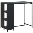 thumbnail image 1 of vidaXL Bar Table with Storage Rack Black 120x60x110 cm Poly Rattan, 1 of 4