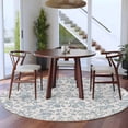 thumbnail image 4 of Farmhouse Flower Large Area Rugs for Bedroom Living Room, Soft Non Slip Carpet Bedside Rug, Botanical Vintage Light Blue Leaf Round Floor Cover Kitchen Accent Rug 6' for Dining Room/Office, 4 of 9