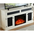 thumbnail image 6 of Tv Stand With Pattern And Hidden Storage - 65" Fit, White Fireplace Open Shelf Compatible, White, 31.7h, 6 of 6