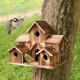 thumbnail image 5 of 1 casa para pájaros para decoración de patio trasero, 6 agujeros hechos a mano, 5 of 5