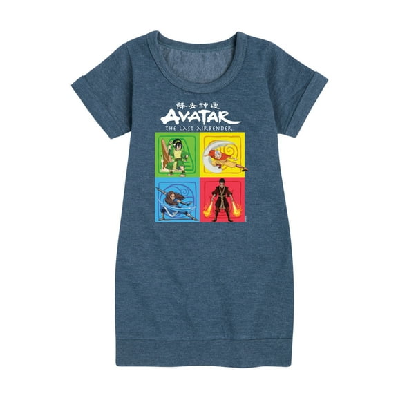 Avatar - The Last Airbender - Four Elements Square - Youth Girls Fleece Dress