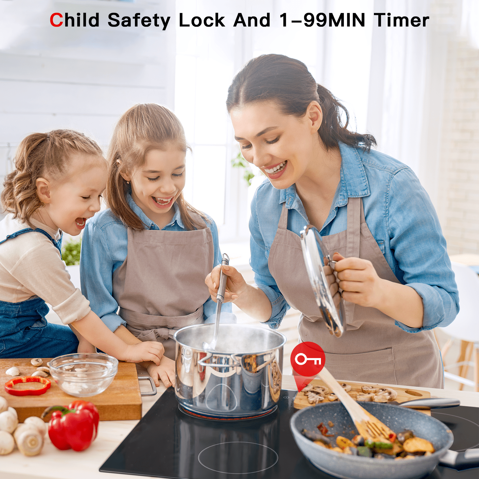 IsEasy 30” Electric Cooktop in Black with 4 Burners