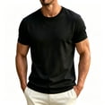 thumbnail image 3 of IhhxPro Men's Short Sleeve Summer Tee Breathable Basic Solid T-Shirt Casual Athletic Fit Lightweight Cotton Everyday Wear XXS-2XL, 3 of 8
