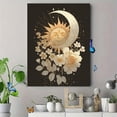 thumbnail image 4 of Celestial Sun Moon Floral Canvas Art, Boho Spiritual Wall Decor for Living Room Bedroom Meditation Yoga Zodiac, 4 of 8