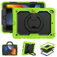 thumbnail image 4 of TECH CIRCLE Rugged Case for Apple (10.2-Inch) iPad Tablet (iPad 9th/8th/7th Gen) - Drop Proof Protective Kickstand Case Portable Handle Sturdy Cover with [Screen Protector], Green+Black, 4 of 8