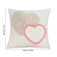 thumbnail image 3 of Leodye 1PCS Cream-style Velvet Pillow 3D Heart Embroidery Stylish Home Living Room Valentine’s Day Sofa Decor Cushion -17.72x17.72in, 3 of 6