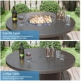 thumbnail image 6 of Kullavik 48 Inch Outdoor Propane Fire Pit Table,Round Firepit Table for Outside Patio,Gas Fire Table with Fire Glass,Waterproof Cover and Blue Glass Stone, 6 of 7