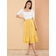 thumbnail image 2 of Falmidi fluicon dobladillo con volantes escalonados y cintuelástiestampapamujer Amarillo-Floral M, 2 of 7