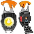 thumbnail image 2 of Shiyou- Lot de 2 Petite Lampe de Poche LED Multifonction, Porte-Clés Rechargeable, Mini Lampe de Travail Multifonction COB, 500 Lumens 7 Modes d'Éclairage avec Allume-Cigare, Coupe-Ceinture, Tournevis, Sifflet, Orange, 2 of 4