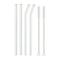 thumbnail image 1 of Paille à Smoothie en Verre de 20 cm, Pailles à Boire Transparentes Réutilisables pour Smoothies et Milkshakes, Paille Écologique pour Boissons, 4 Pcs Assorties, 1 of 6