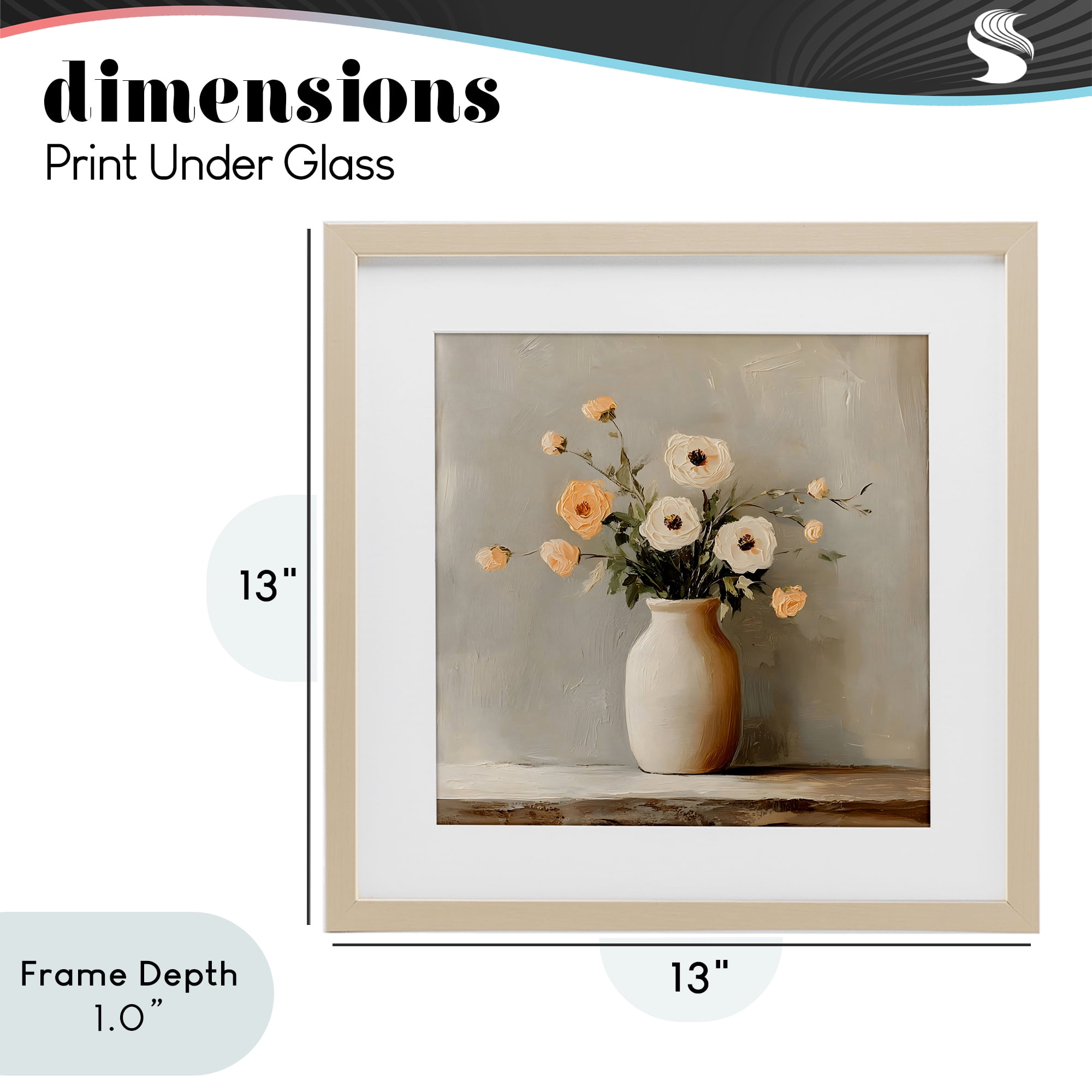 Stupell Industries Simple Floral Vase in Pastels Birch Framed Print Under Glass, design by Creative Studio