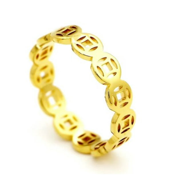 LUCKY CHARM MONEY CATCHER COIN STAINLESS CHARM RING