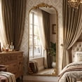 thumbnail image 5 of BEAUTYPEAK 72"x24" Full Length Mirror with Baroque Flower Head Design Wall-Mounted Mirror,Gold, 5 of 9