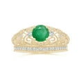 thumbnail image 4 of ANGARA Natural Aeon Vintage Style Solitaire Emerald Filigree Engagement Ring in 14K Yellow Gold for Women (Size-6mm) | May Birthstone, Anniversary, Jewelry Gift for Women | Natural Emerald Ring, 4 of 9