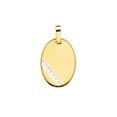 thumbnail image 2 of Wellingsale 14k Two 2 Tone White and Yellow Gold Oval Engravable Hollow Pendant (Size : 22 x 12 mm), 2 of 4