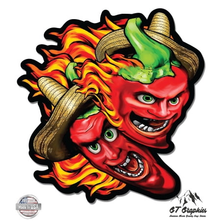 Chili Peppers - 3" Vinyl Sticker - For Car Laptop I-Pad Phone Helmet Hard Hat - Waterproof Decal