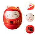 thumbnail image 6 of colcolo Ceramic Lucky Cat Figurine Tumbler Doll Adorable Accessories 1.4x1.4x1.5inch Red, 6 of 8