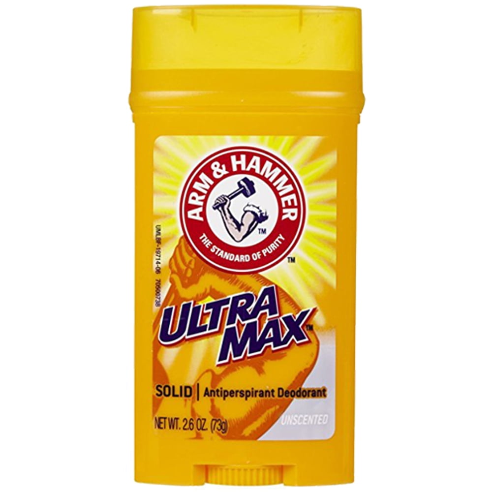 Pack of (4) Arm And Hammer Ultra Max Invisible Solid Antiperspirant Deodorant, Unscented 2.8 oz